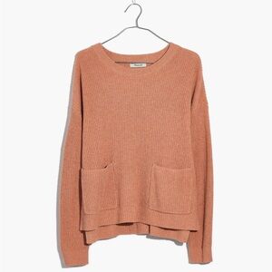 Madewell Patch Pocket Pullover Sweater in heather rosewater